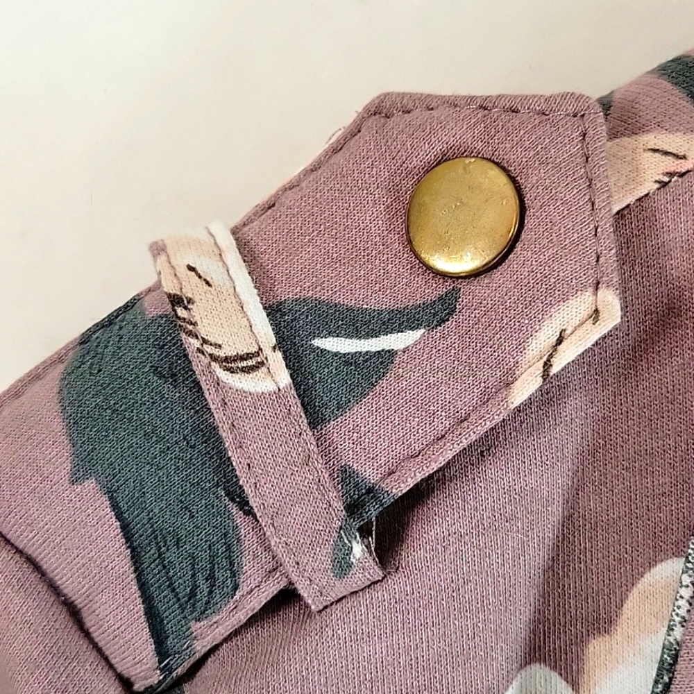 Roly Poly Floral Bomber Jacket w Brass Detail  Size M - Picture 3 of 12